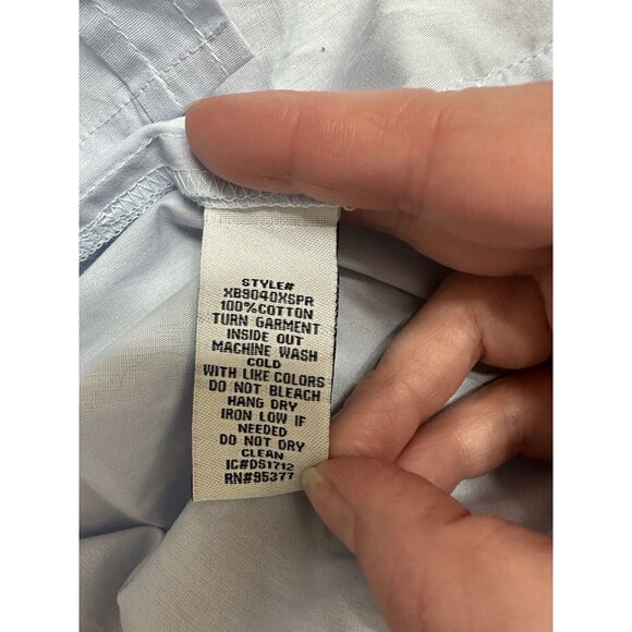 NEW Sanctuary Anthropologie Women's S Blue Button Down Shirt Floral Embroidery - Picture 7 of 8